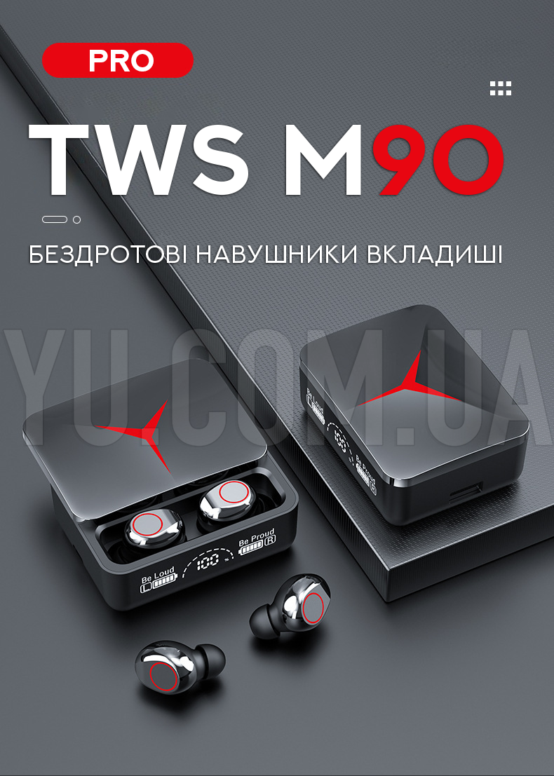 Навушники вкладиші бездротові TWS M90 Навушники вкладиші бездротові TWS M90